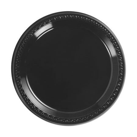 Huhtamaki Chinet, Heavyweight Plastic Plates, 9in Diamter, Black, 500PK 81409